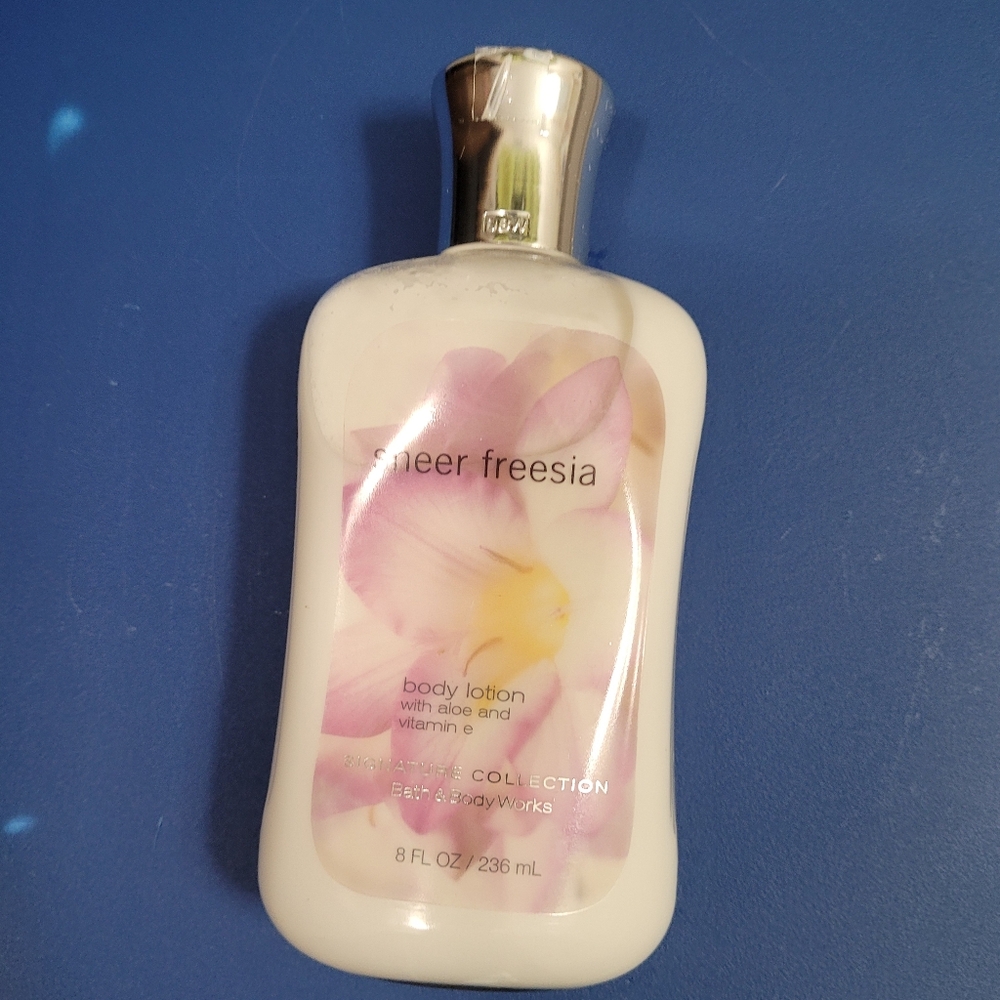 Sheer Freesia lotion from Bath and Body Works